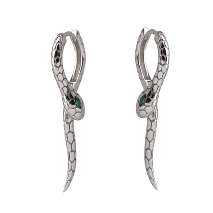 Sterling Silver Snake-Shaped Long Earrings Studs for Women, Light Luxury, High-End Feel, Niche Ear Clips, Design Sense, Wrapped Personality, European and American Style Earrings