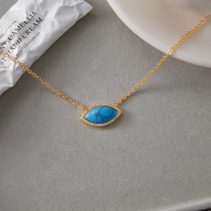 Devil's Eye Titanium Steel Necklace High-end Turquoise Earrings Non-fading Jewelry for Women Stainless Steel Accessories