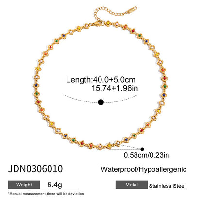 Colorful Oil Drop Flower Titanium Steel Necklace High-end Bracelet Stainless Steel Jewelry Hot-selling Accessories