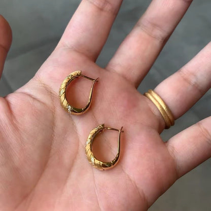 Italian Craft Vintage Brushed Craft Pure Silver S925 Wheat Ear Earrings Studs Exquisite Design Sense