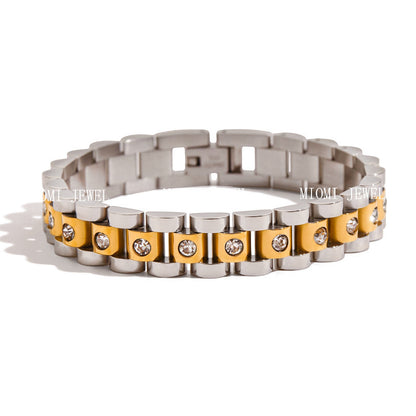 Stainless Steel White Diamond Bracelet Light Luxury High-end Titanium Steel Jewelry Women's Non-fading Jewelry