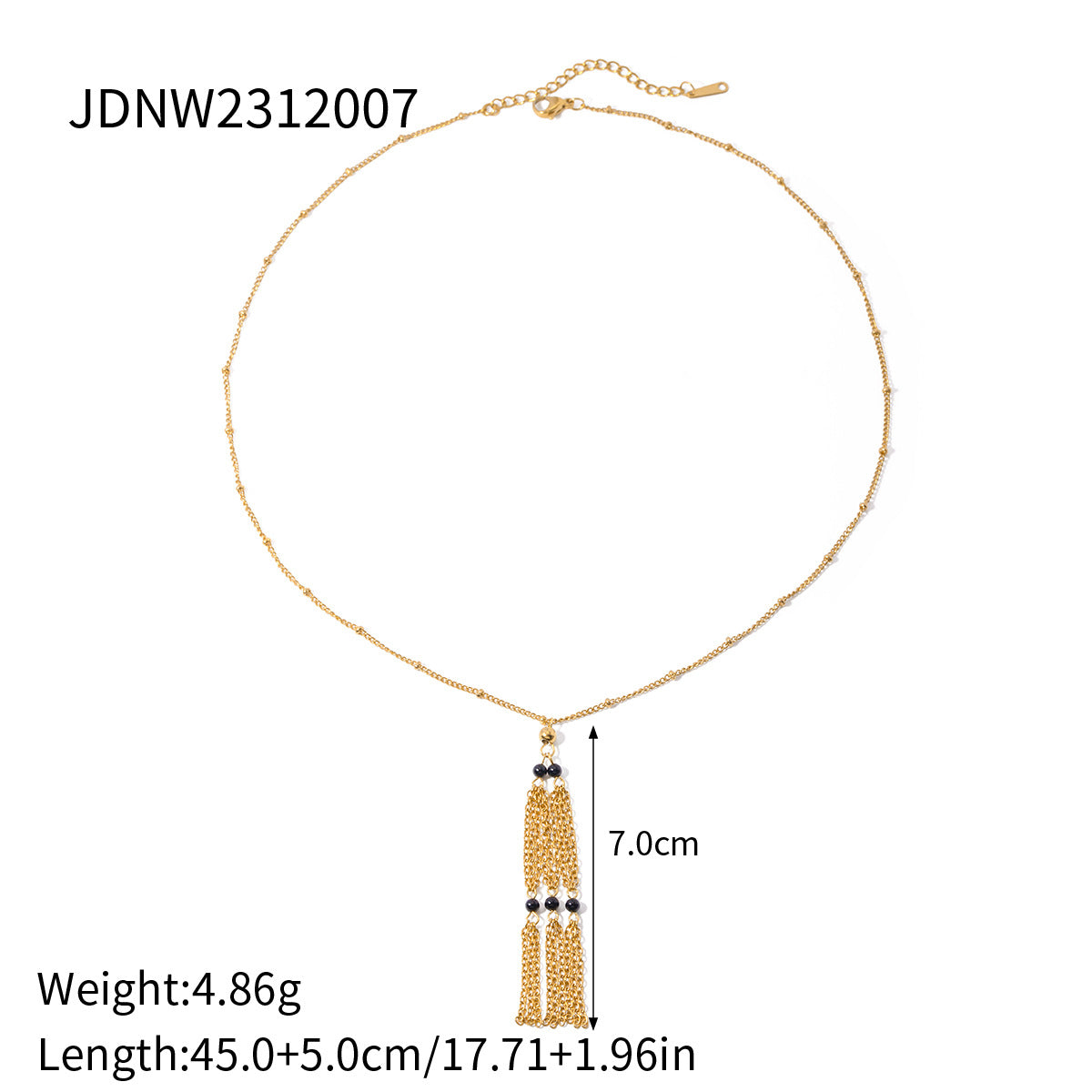 Stainless Steel Chain Y-Chain Light Luxury High-End Necklace Titanium Steel Long Necklace Autumn Winter Sweater Chain
