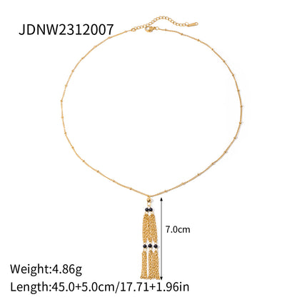 Stainless Steel Chain Y-Chain Light Luxury High-End Necklace Titanium Steel Long Necklace Autumn Winter Sweater Chain