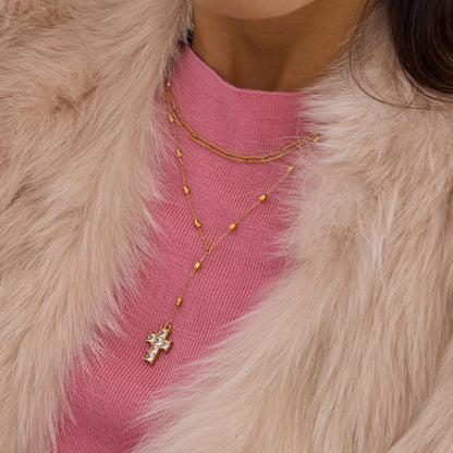 Stainless Steel Zircon Y-Chain Light Luxury Long Necklace Titanium Steel Jewelry for Women High-End Autumn Winter Sweater Chain