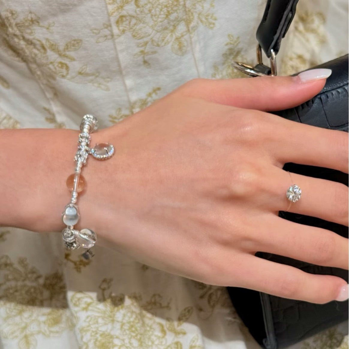 S925 Sterling Silver Dragon Heart Style Natural Double A White Crystal Water Foam Jade Coiled Bracelet Niche Design High-end Bracelet