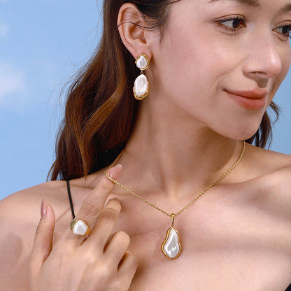 Titanium Steel Jewelry Stainless Steel Pearl Necklace Light Luxury High-end Clavicle Chain Non-fading Jewelry