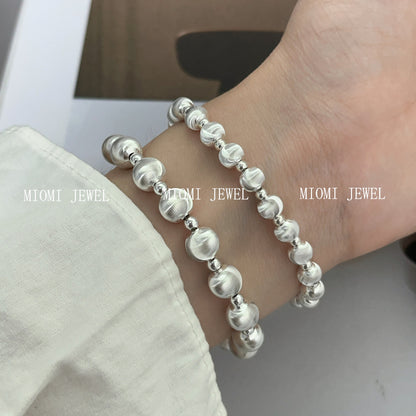 S925 Sterling Silver Cat Eye Lucky Bead Bracelet for Women Korean Version Exquisite Fashionable Unique Design Sense Hand Jewelry
