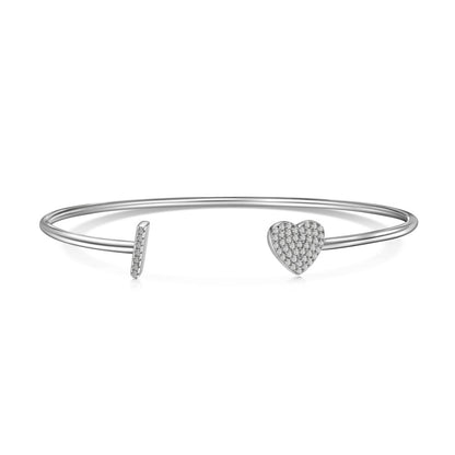 S925 Sterling Silver English Letter Bracelet for Women with Micro Pave Zirconia, Light Luxury Personality Style Bracelet