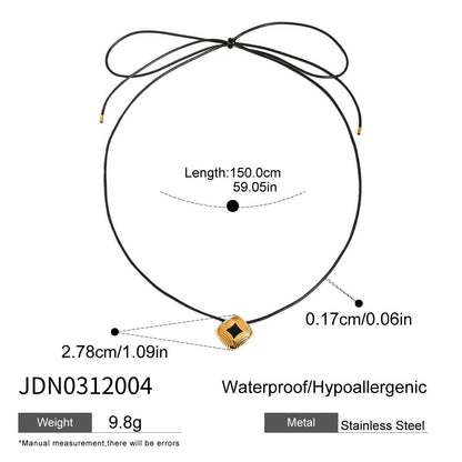 Black Rope Titanium Steel Necklace Niche Design Sense Collarbone Chain Non-Fading Hot-Selling Stainless Steel Jewelry