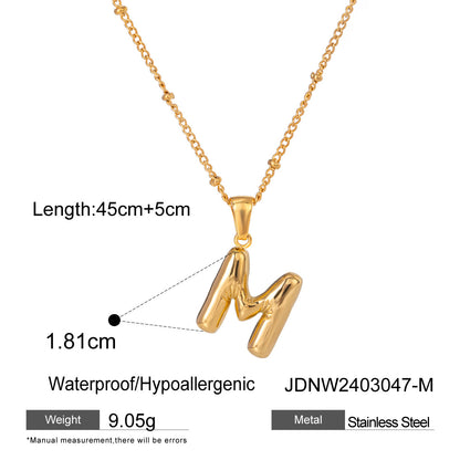 Stainless Steel Letter Necklace Pendant High-End Clavicle Chain Titanium Steel Jewelry Necklace