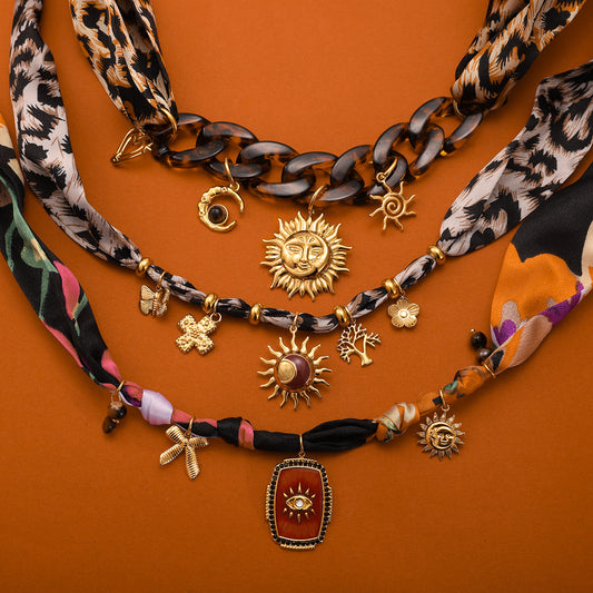 Stainless Steel Tie Scarf Necklace Accessory for Women, High-End Titanium Steel Autumn Winter Neck Chain