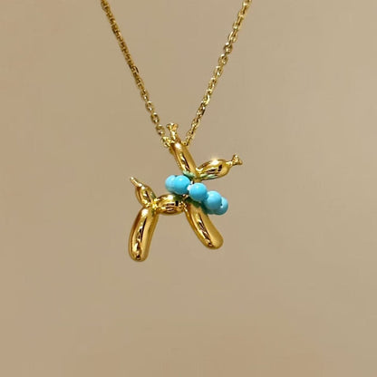 Jackson Wang Same Style Balloon Dog Necklace Balloon Puppy Necklace Pendant DIY Personalized Cartoon Versatile Collarbone Chain for Women