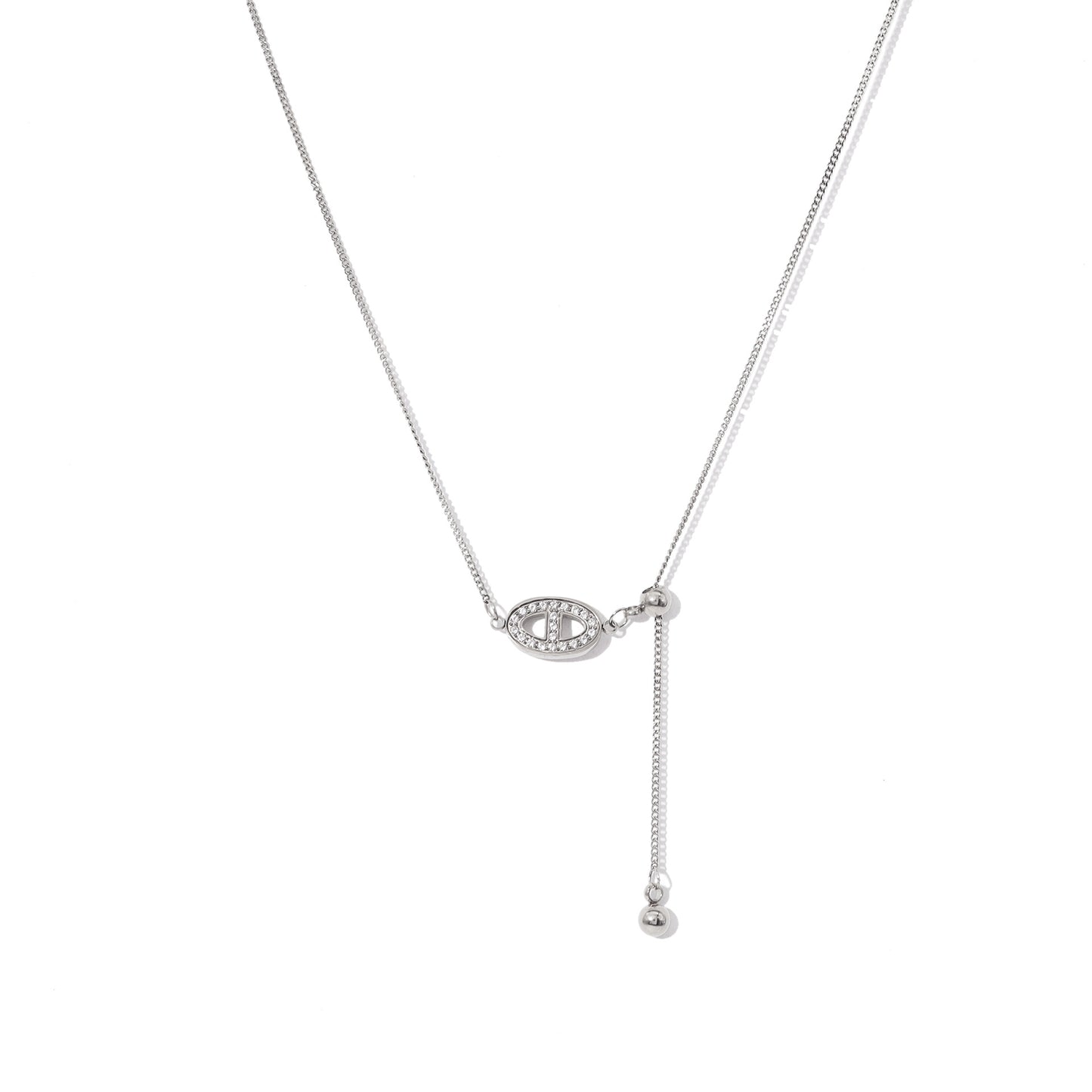 Exquisite Pig Nose Diamond-Studded Titanium Steel Pendant Necklace 18K Real Gold Fashion Light Luxury Pull-Out Clavicle Chain