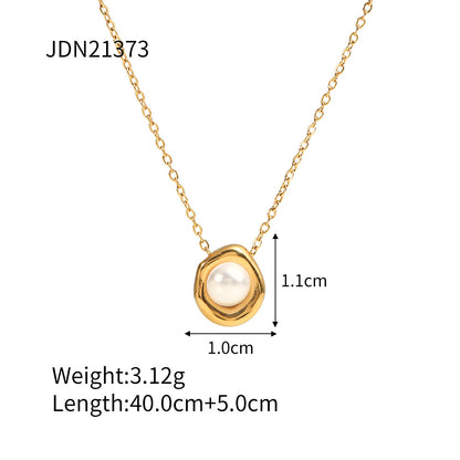 Stainless Steel Pearl Necklace High-end Jewelry Ins Collarbone Chain Titanium Steel Pendant for Women