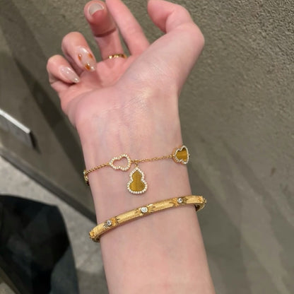 S925 Light Luxury Retro Melad Series Tiger Eye Stone Gourd Bracelet Exquisite Luxury Whitening High-end Bracelet