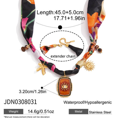 Stainless Steel Tie Scarf Necklace Accessory for Women, High-End Titanium Steel Autumn Winter Neck Chain