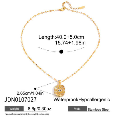 Titanium Steel Necklace with Unique Design, Sweater Chain, Light Luxury, High-End Feel, Stainless Steel Autumn Winter Accessories