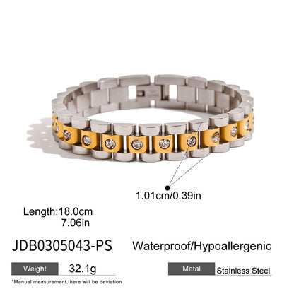 Stainless Steel White Diamond Bracelet Light Luxury High-end Titanium Steel Jewelry Women's Non-fading Jewelry