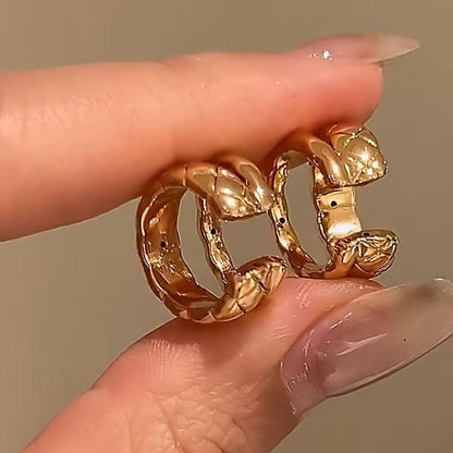 Pure Silver S925 Small Chanel Style Diamond Clip-On Earrings High-End Simple Versatile Exquisite Earrings