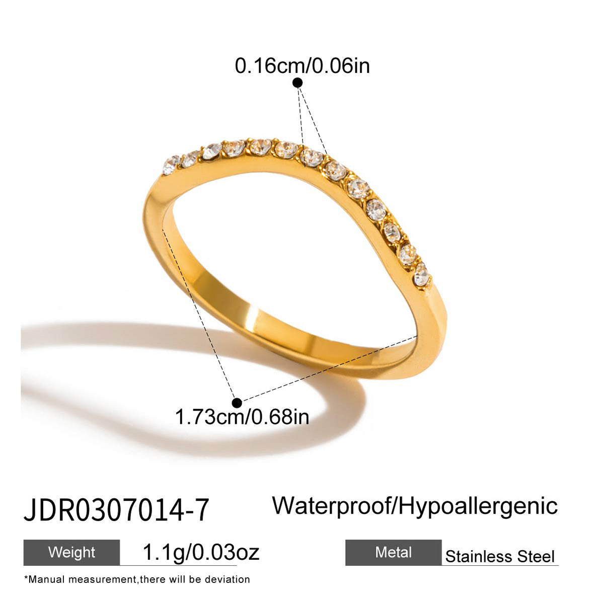 Zircon Ring Titanium Steel Non-Fading Necklace for Women Light Luxury High-End Feel Connected Finger Bracelet Stainless Steel Jewelry