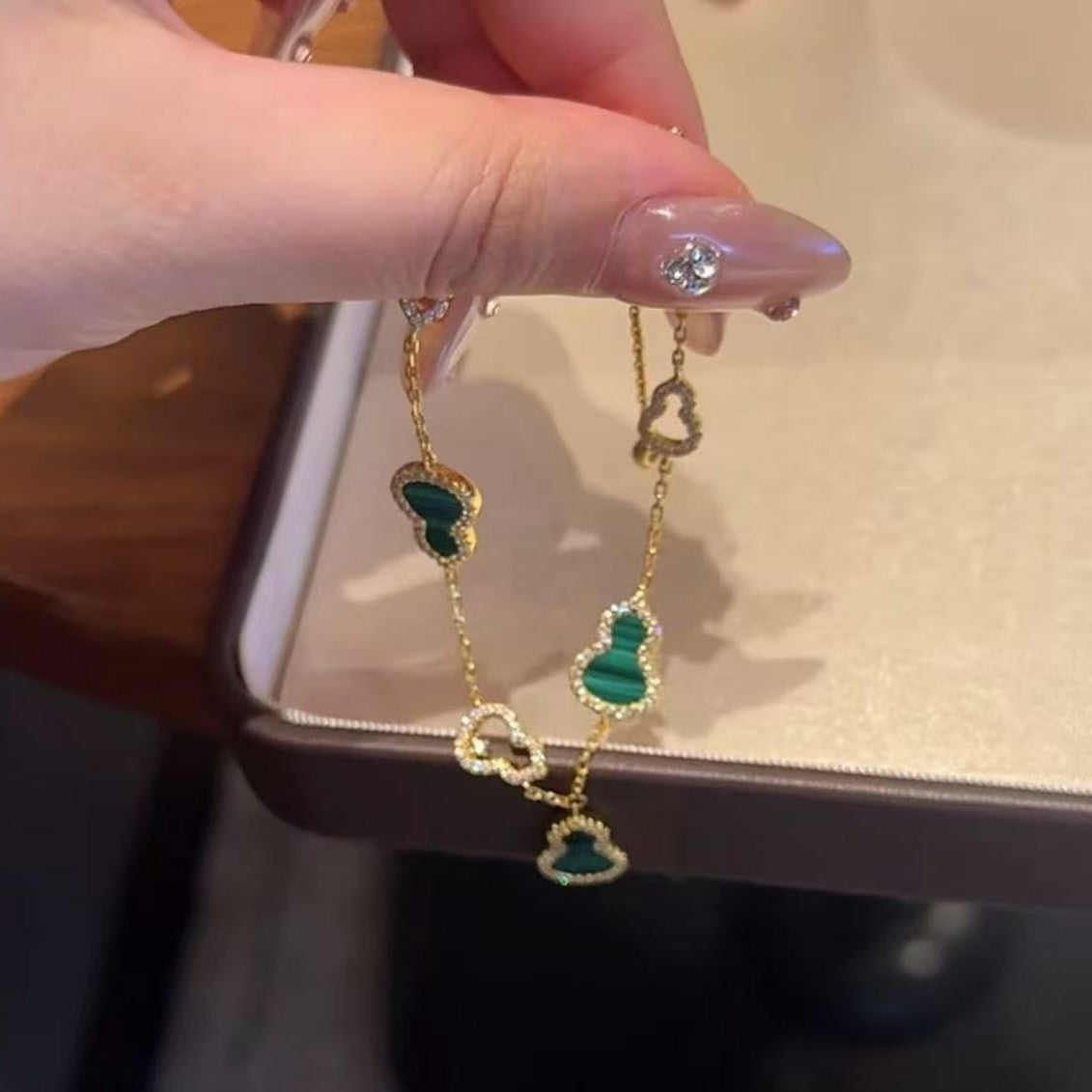 Gourd Malachite Bracelet Niche Design Versatile Simple High-end Feel Personalized Fashion