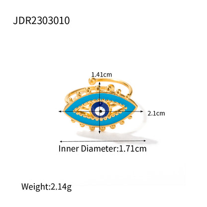 Devil's Eye Titanium Steel Ring Niche High-end Feel Hand Jewelry Stainless Steel Accessories for Women Non-fading