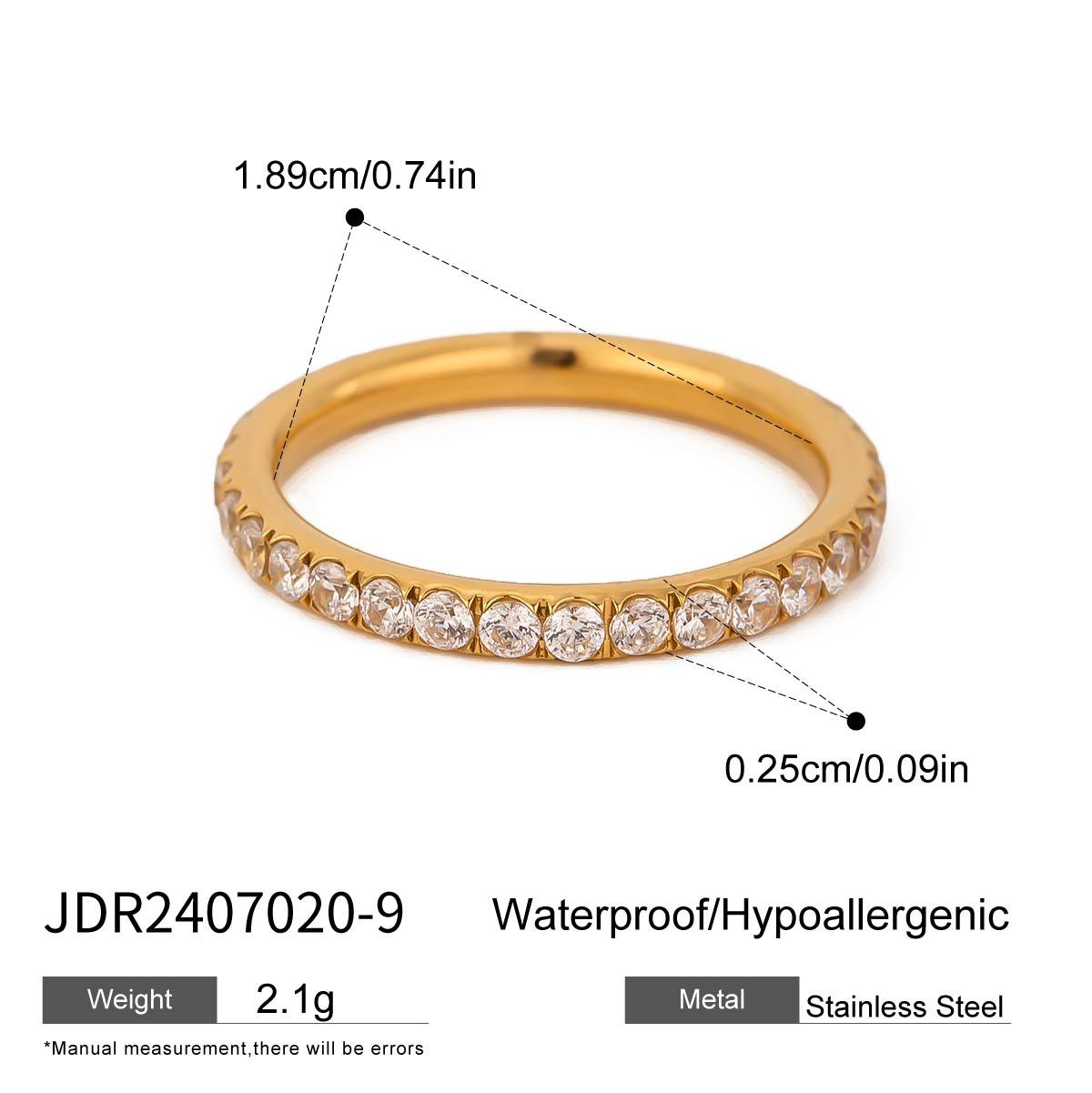 Zircon Titanium Steel Ring Light Luxury High-end Feel Hand Jewelry Non-fading Rings Stainless Steel Accessories