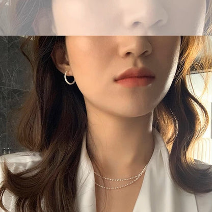 Korean Style Full Body 925 Sterling Silver Hoop Earrings Fashion Ultra Shiny Earrings Studs for Women Flash Sand Craftsmanship Elegant Minimalist Earrings