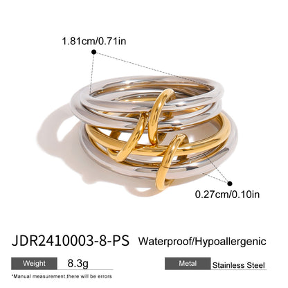Stainless Steel Layered Plain Ring High-End Personality Ring Titanium Steel Hand Jewelry Rings