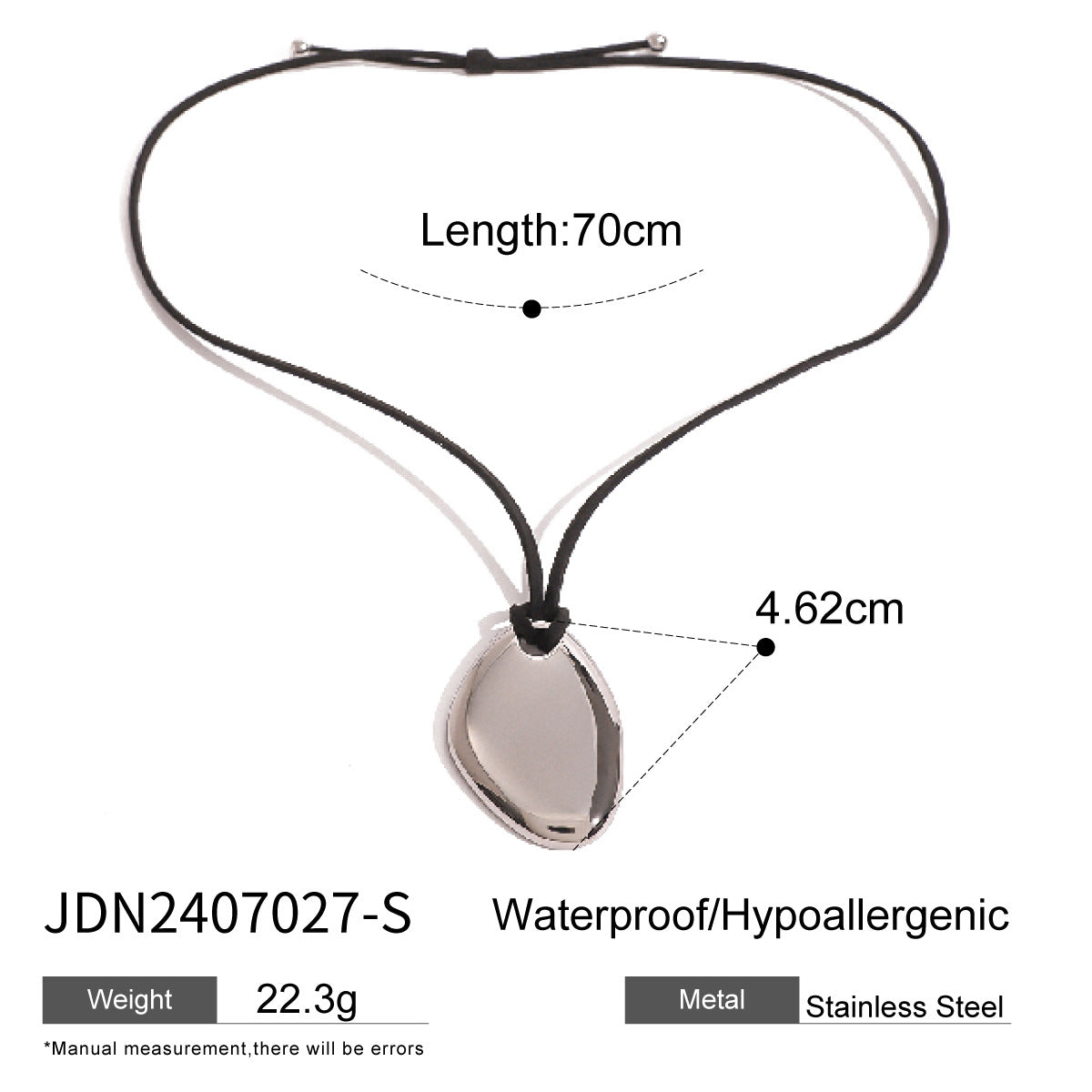 Black Rope Titanium Steel Necklace Niche Design Sense Collarbone Chain Non-Fading Hot-Selling Stainless Steel Jewelry