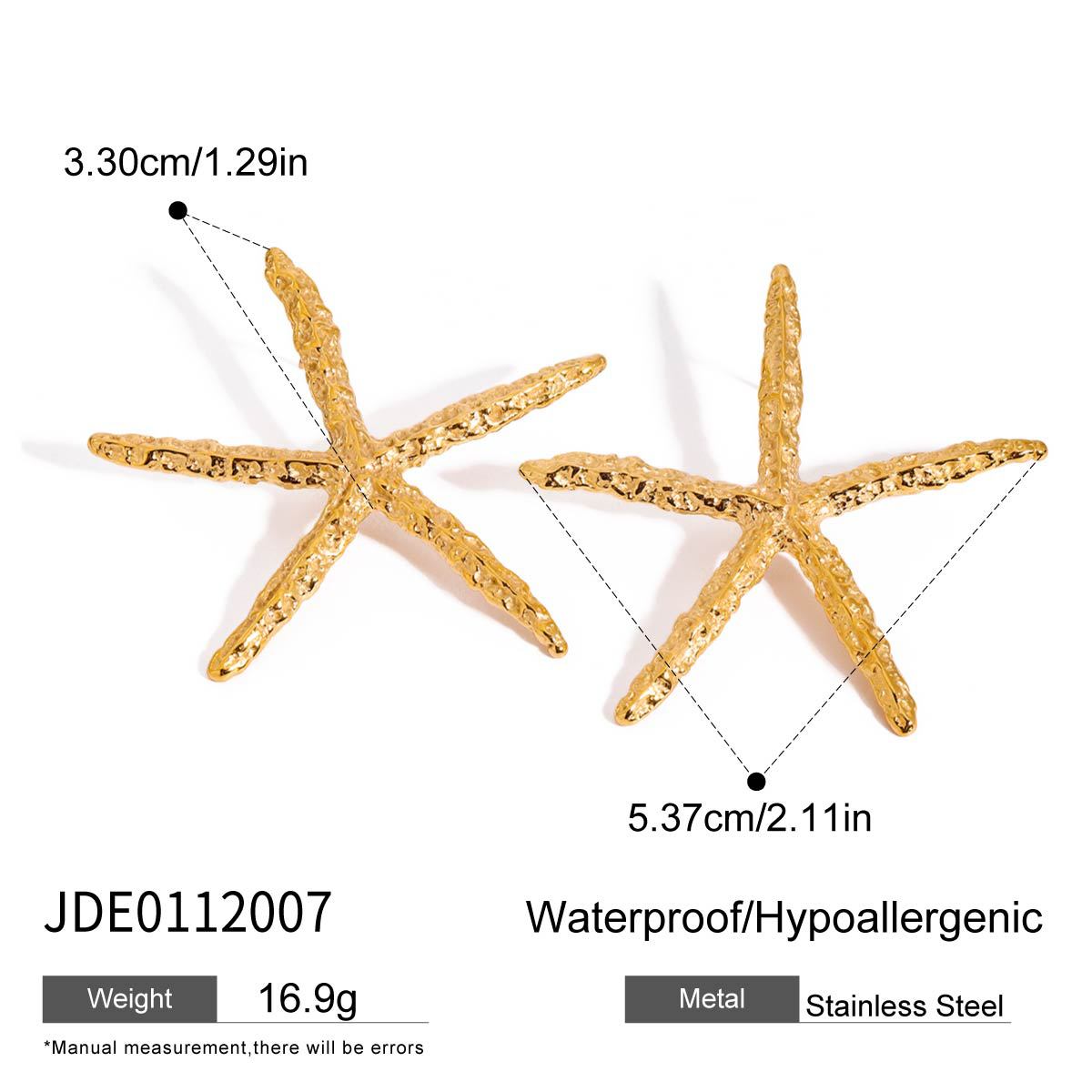 Stainless Steel Starfish Jewelry Titanium Steel Necklace Simple High-End Feel Jewelry Non-Fading Earrings Vacation Style