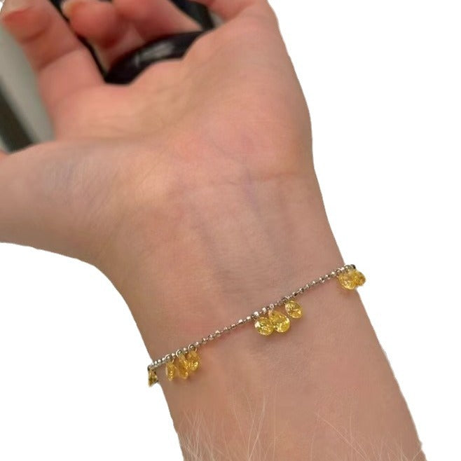 S925 Sterling Silver High Carbon Diamond Galaxy Pull Bracelet Ins Style Elegant Simple High-end Versatile Niche Design