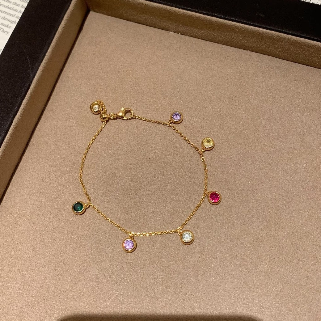 Summer Dopamine Colorful Bubble Bracelet Necklace Set Niche Design Sense Elegant Versatile Bracelet Collarbone Chain