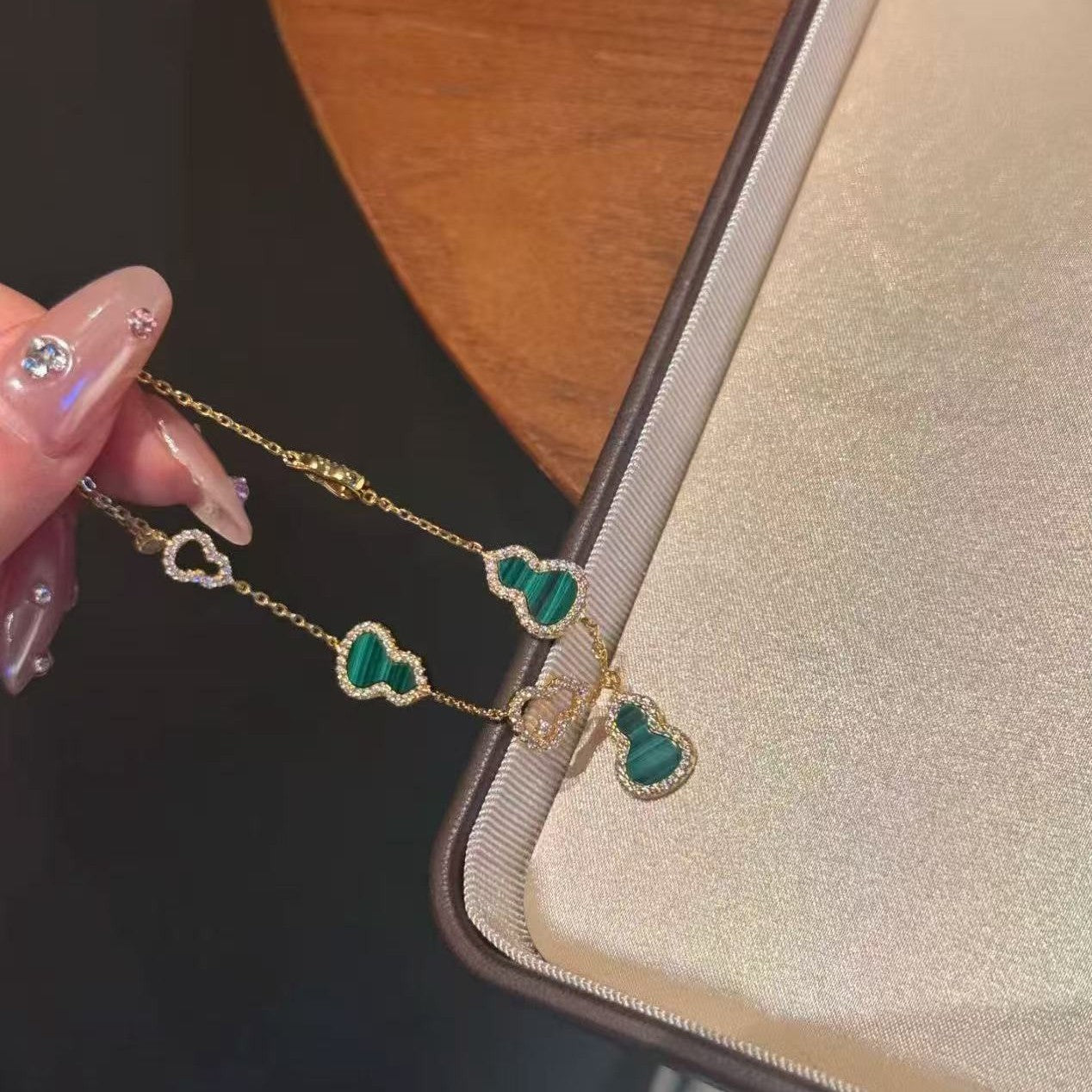 Gourd Malachite Bracelet Niche Design Versatile Simple High-end Feel Personalized Fashion