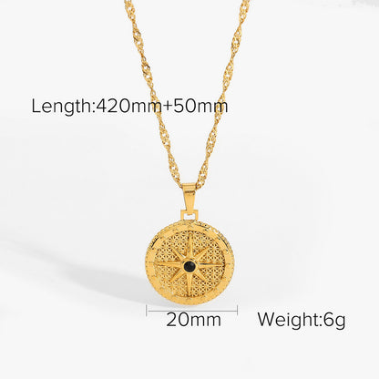Jewelry Stainless Steel Eight-Pointed Star Zircon Necklace Pendant High-End Clavicle Chain Titanium Steel Necklace