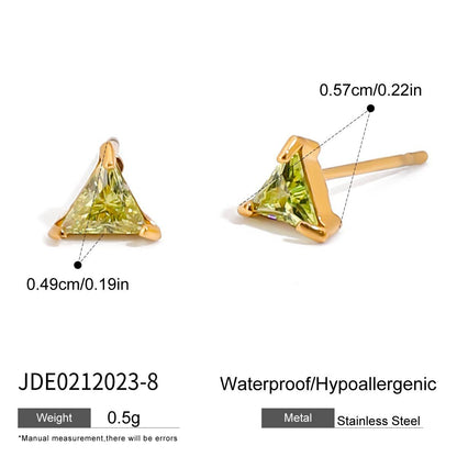 Titanium Steel Zircon Earrings Light Luxury High-end Ear Clips Non-fading Stud Earrings Stainless Steel Jewelry for Women