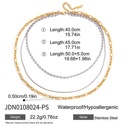 Three-layer Stacked Titanium Steel Necklace Accessories for Women, Light Luxury High-end Clavicle Chain Stainless Steel Jewelry