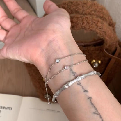 Sterling Silver S925 Real Gold Plated Bubble Bracelet High Carbon Diamond Light Luxury High-end Exquisite Niche Jewelry