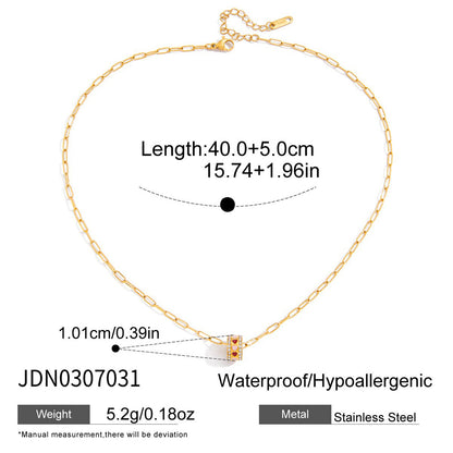 Slim Waist Titanium Steel Necklace Light Luxury Fortune Bead Collarbone Chain Baojia Stainless Steel Jewelry for Women with a Sense of Sophistication
