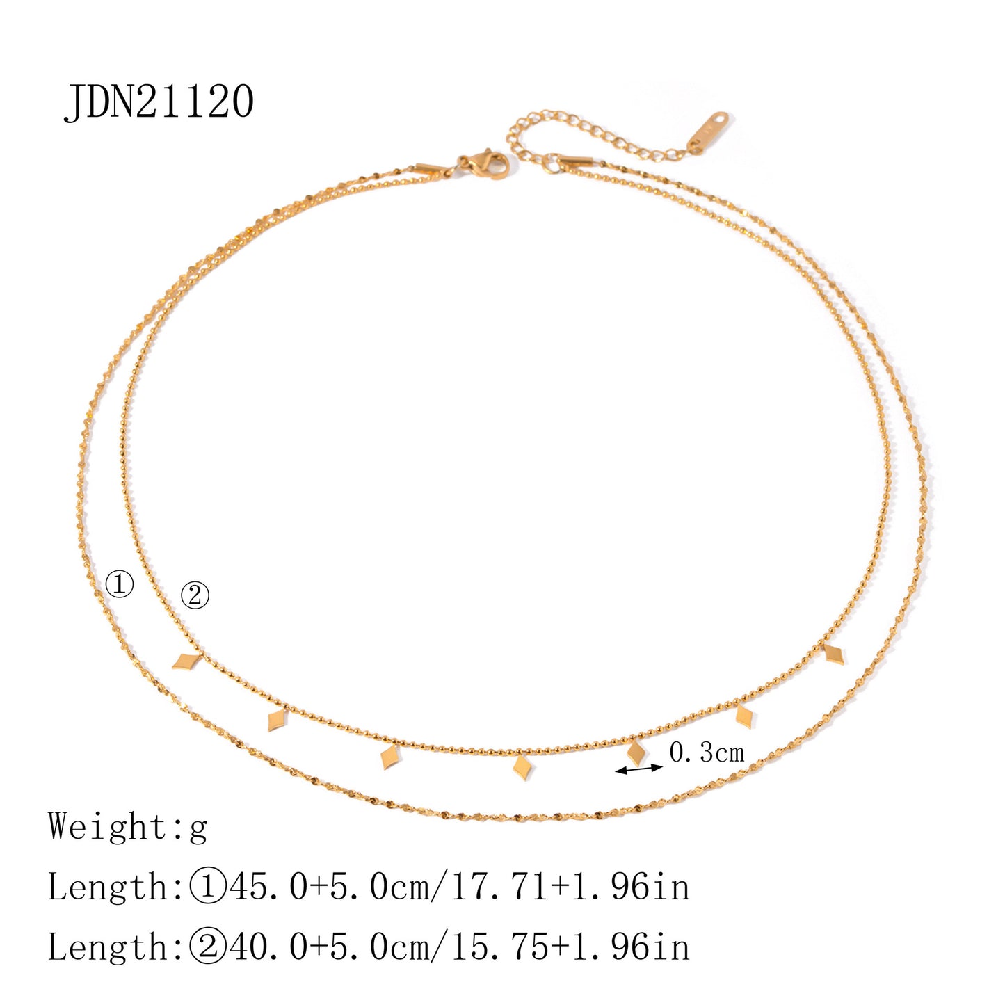 Double Layer Stacked Titanium Steel Necklace Light Luxury High-end Clavicle Chain Stainless Steel Jewelry Non-fading