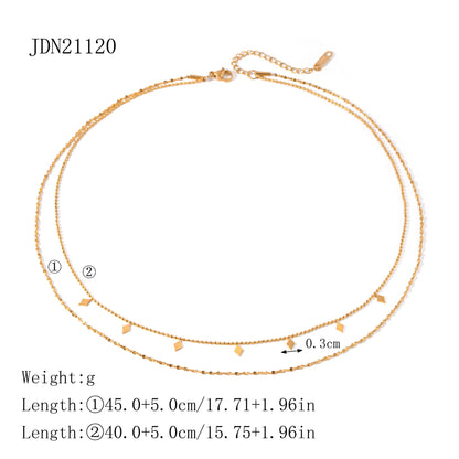 Double Layer Stacked Titanium Steel Necklace Light Luxury High-end Clavicle Chain Stainless Steel Jewelry Non-fading