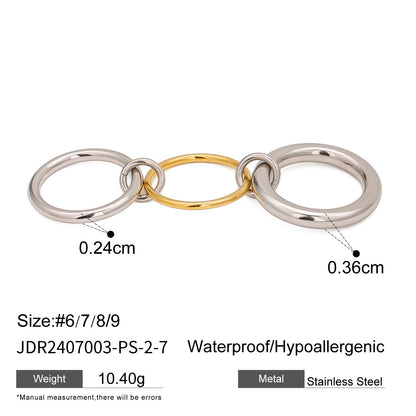 Stainless Steel Layered Pearl Ring High-End Ins Style Titanium Steel Jewelry Rings