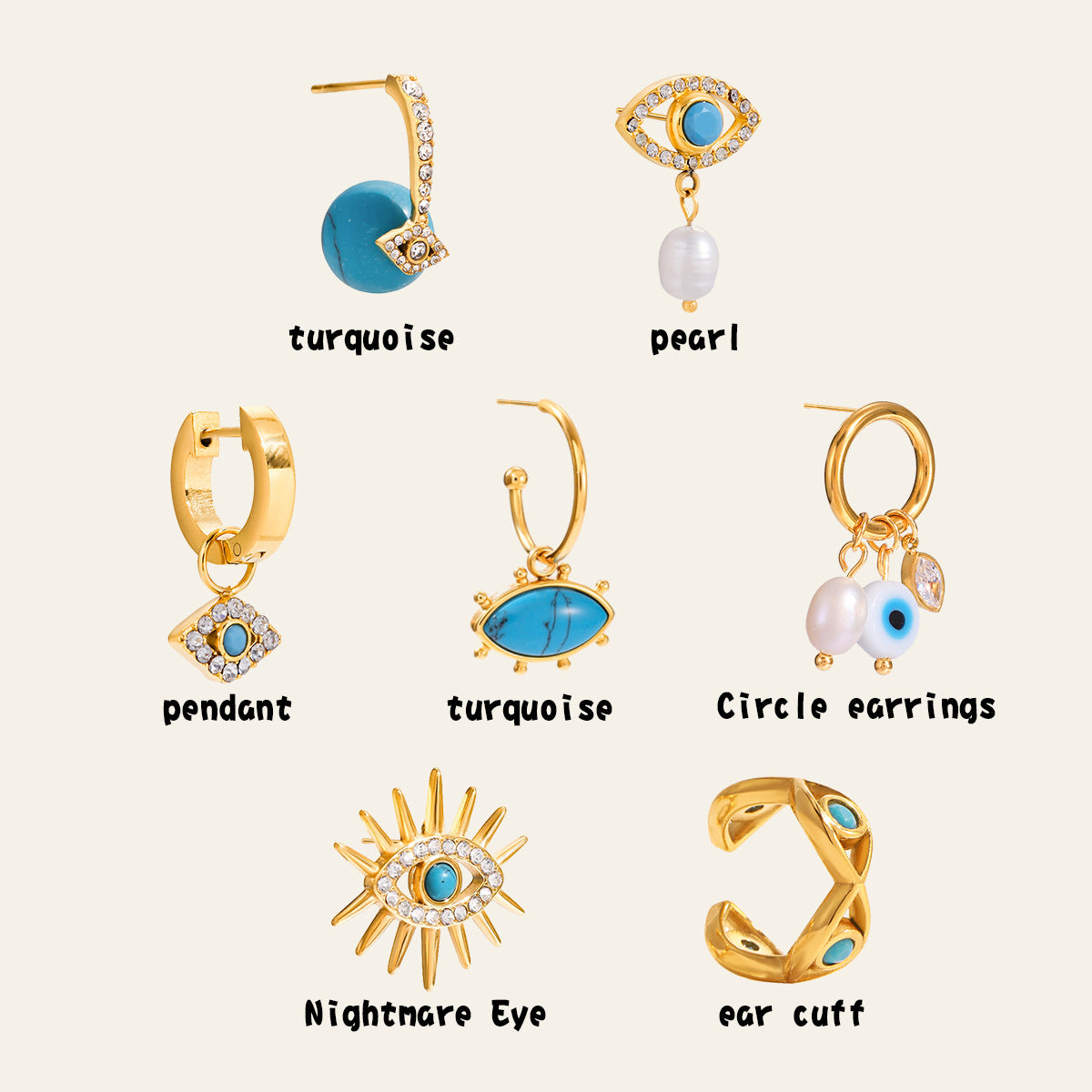 Devil's Eye Titanium Steel Earrings Luxury High-end Jewelry Stainless Steel Accessories Hot Item