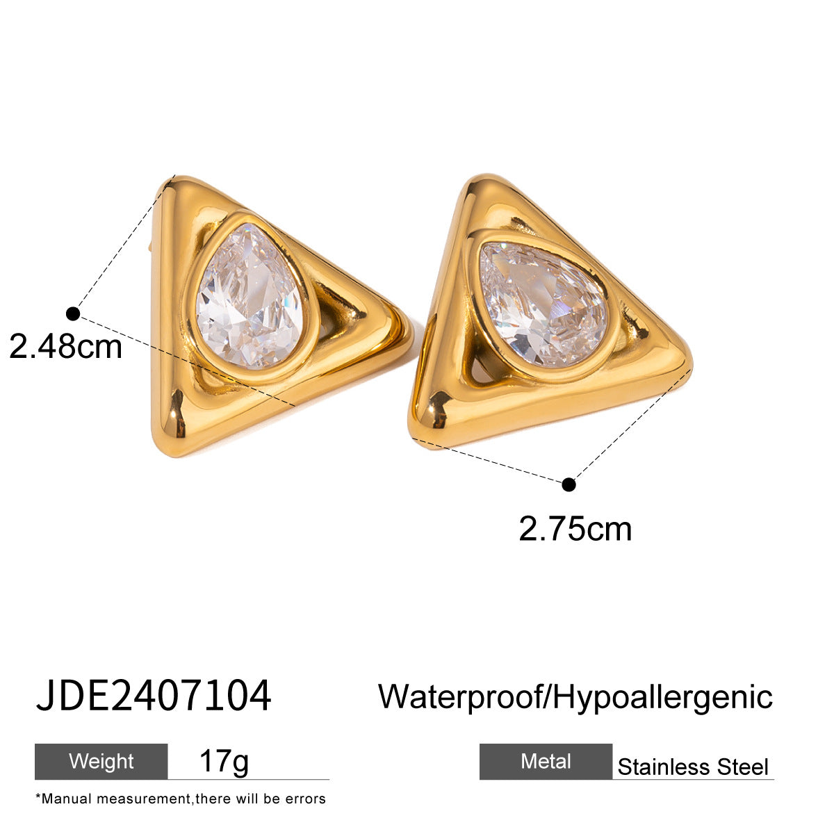 Stainless Steel Pearl Earrings Zircon Studs High-End Ins Style Earrings 18k Gold Titanium Steel Ear Clips