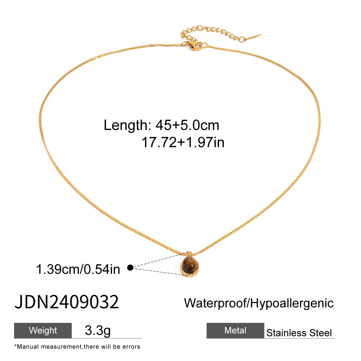 Titanium Steel Pearl Necklace Light Luxury High-end Tiger Eye Stone Collarbone Chain Non-fading Jewelry Stainless Steel Accessories for Women