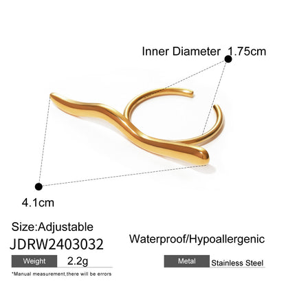 Stainless Steel Irregular Ring High-End Niche Open Ring Titanium Steel Hand Jewelry Ring