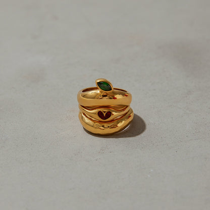 Original Design Zircon Ring Titanium Steel Non-Fading Jewelry Light Luxury High-End Feel Stainless Steel Rings