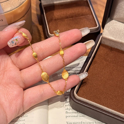 Brushed Craft Bead Bracelet Simple Minimalist Style Light Luxury High-end Feel Bracelet Niche Design Jewelry