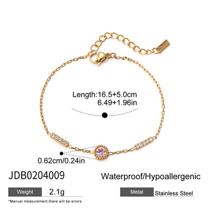 Stainless Steel Zircon Bracelet for Women, Light Luxury High-End Jewelry, Non-Fading Titanium Steel Accessories, Hot Item