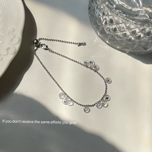 S925 Sterling Silver High Carbon Diamond Galaxy Pull Bracelet Ins Style Elegant Simple High-end Versatile Niche Design